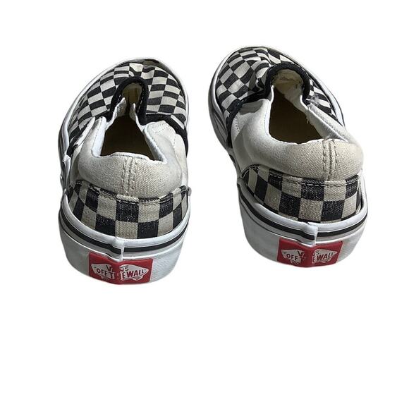 Vans Kids Slip-On Shoes Size 1 — Black/White Checkerboard, Classic, Casual - Picture 3 of 7